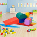 6 Piece Climb Crawl Play Set Indoor Kids Toddler -Red