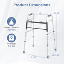 2-Button Folding Walker Lightweight with 7-Level Adjustable Height