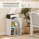 2-Cube Bookcase Set of 2 Floor Standing Open Bookshelf w/ 5-Position Adjustable Shelf