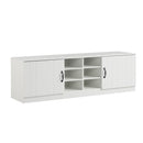 2-Door Shoe Bench Storage Cabinet with Adjustable Shelves