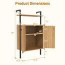 2-Door Wall Mount Bookshelf with Storage Cabinet