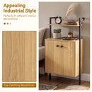 2-Door Wall Mount Bookshelf with Storage Cabinet