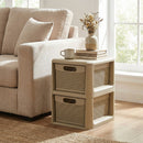 2-Drawer Storage Organizer with Wicker Patterns