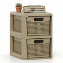 2-Drawer Storage Organizer with Wicker Patterns
