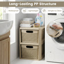 2-Drawer Storage Organizer with Wicker Patterns
