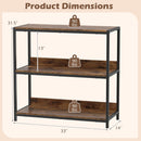 2-Pack 3-Tier Industrial Bookshelf with Metal Frame