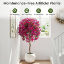 2 Pack Artificial Azalea Trees Faux Floral Plants with Vivid Blooming Flowers