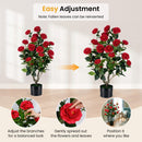 Artificial Camellia Tree in Cement Pot - 35.5" (2-Pack)