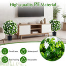 Artificial Eucalyptus Topiary Trees with Cement Planter (2-Pack)