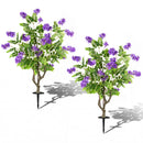 2 Pack Artificial Locust Flower Trees 39 Inch Fake Evergreen Shrubs with Ground Spikes