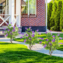2 Pack Artificial Locust Flower Trees 39 Inch Fake Evergreen Shrubs with Ground Spikes