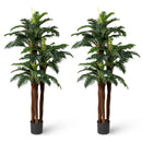 2 Pack Artificial Palm Tree 6.3 ft Tall with Adjustable Leaves