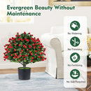 2 Pack Artificial Rose Topiary Ball Trees with PP Cement