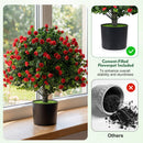 2 Pack Artificial Rose Topiary Ball Trees with PP Cement