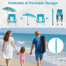 2 Pack Beach Umbrella Chair for Adults with Adjustable Parasol