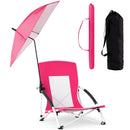 2 Pack Beach Umbrella Chair for Adults with Adjustable Parasol