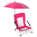 2 Pack Beach Umbrella Chair for Adults with Adjustable Parasol