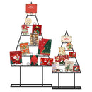 2 Pack Christmas Tree Photo Holder with 36 Round Clips and Metal Hanging Rack-Black