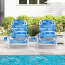 2 Pack Folding Beach Chair with Adjustable Positions and Head Pillow