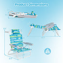 2 Pack Folding Beach Chair with Adjustable Positions and Head Pillow