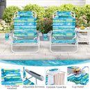 2 Pack Folding Beach Chair with Adjustable Positions and Head Pillow