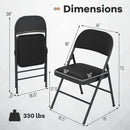 Folding Conference Chairs 4-Pack with Padded Seats - Black