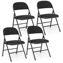 Folding Conference Chairs 4-Pack with Padded Seats - Black