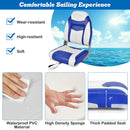 2 Pieces High Back Folding Boat Seat Set with Sponge Cushion