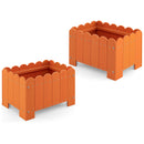 2 Pack Rectangular Planter Box with Drainage Gaps for Front Porch Garden Balcony