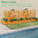 2-Panel Freestanding Outdoor Wood Privacy Screen-Yellow