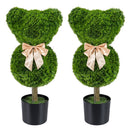 2 Pieces Bear Topiary Trees with Pots Sun-resistant Bear