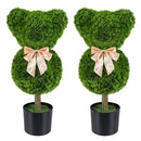 2 Pieces Bear Topiary Trees with Pots Sun-resistant Bear