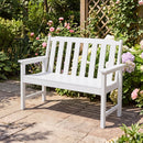 2-Person HDPE Outdoor Garden Bench with Backrest