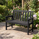2-Person HDPE Outdoor Garden Bench with Backrest
