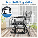2-Person Outdoor Glider Bench with Metal Frame-Black