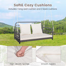 2-Person Outdoor Hanging Chair with Ropes-Gray