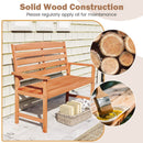 2-Person Wooden Garden Bench with Slatted Backrest and Comfortable Armrests