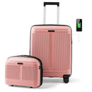 2-Piece Luggage Set 20 Inch Carry-on Suitcase and 14 Inch Cosmetic Case