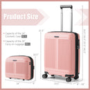 2-Piece Luggage Set 20 Inch Carry-on Suitcase and 14 Inch Cosmetic Case