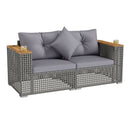 2-Piece Patio Corner Sofa Set with Thick Cushions