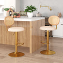 2 Pieces Bar Chairs with PE Rattan Backrest-360°Swivel and Height Adjustable