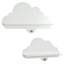 2 Pieces Floating Cloud Shelves Wall Mounted Storage Display Rack-White