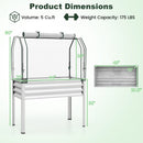 2 Pieces Galvanized Raised Garden Bed with Legs and Greenhouse Cover for Vegetable Flower