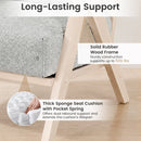 2 Pieces Living Room Furniture Set with Rubber Wood Frame
