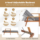 Patio Chaise Lounge and Table Set with 4-Level Adjustable Backrest