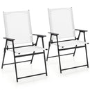 2 Pieces Patio Folding Chairs with Armrests for Deck Garden Yard
