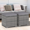 2 Pieces Patio Ottoman with Hidden Storage Space-Mix Grey
