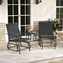 2-Seater Outdoor Glider Bench with Center Table