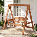 2-Seater Porch Swing with Stand and Adjustable Chains