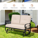 2 Seats Outdoor Swing Glider Chair with C